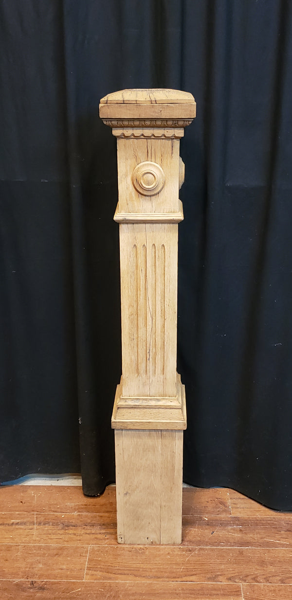 Restored Ornate Solid Oak Newel Post 47" x 7" GA9705