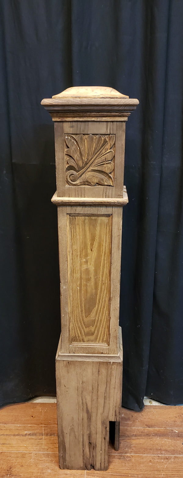 Restored Ornate Solid Oak Hand Carved Newel Post 46 1/2" x 8" GA9706