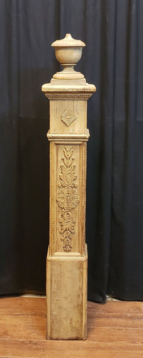 Restored Ornate Solid Oak Newel Post 54" by 7"  GA9707