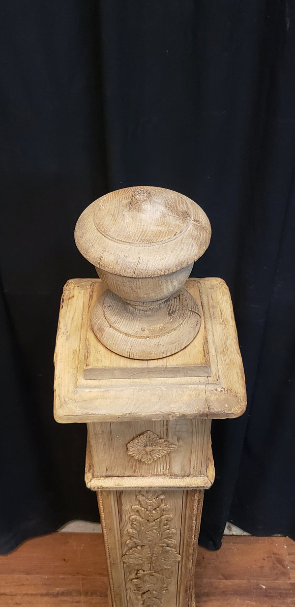 Restored Ornate Solid Oak Newel Post 54" by 7"  GA9707