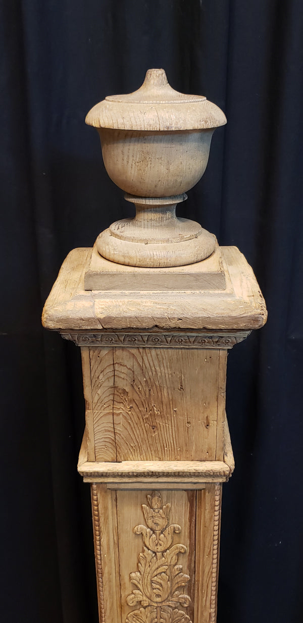 Restored Ornate Solid Oak Newel Post 54" by 7"  GA9707