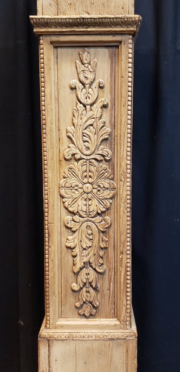 Restored Ornate Solid Oak Newel Post 54" by 7"  GA9707