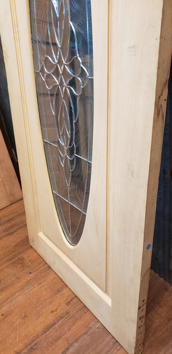 NOS Exterior Door with Beveled Textured Leaded Glass 30 3/8"  W x 78" T  GA9717