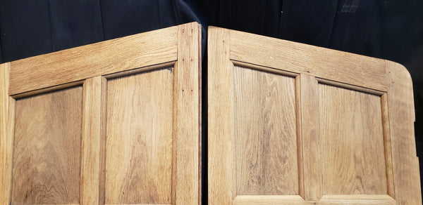 Pair of Solid Oak 8 Panel Arched Exterior Doors 24" Wide by 81" Tall GA9722