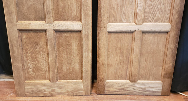 Pair of Solid Oak 8 Panel Arched Exterior Doors 24" Wide by 81" Tall GA9722