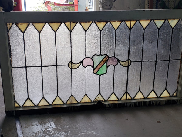 Leaded Textured Stained Glass Window 28" Tall by 52 1/2" Long GA9735