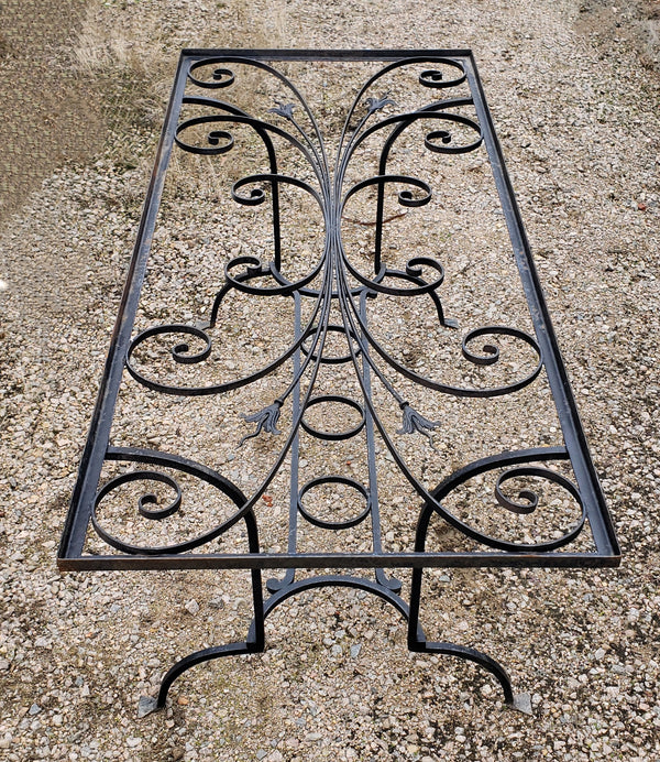 Ornate Hand Wrought Iron John Salterini Table 72" Long x 30" Wide GA9773