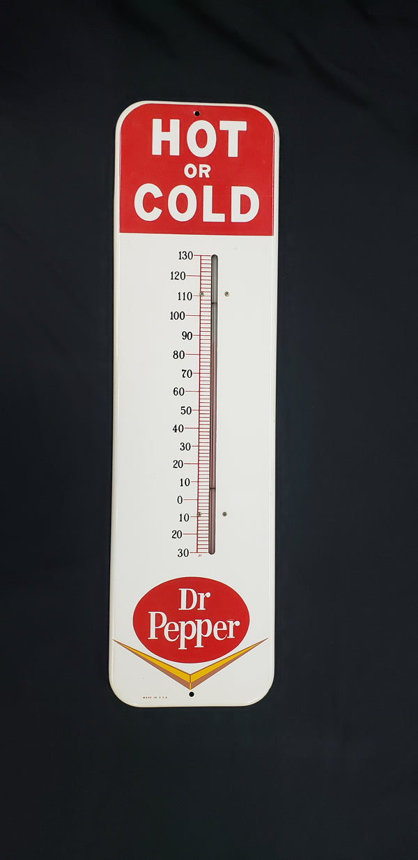 Vintage Hot or Cold Dr. Pepper Metal Wall Thermometer GA9806