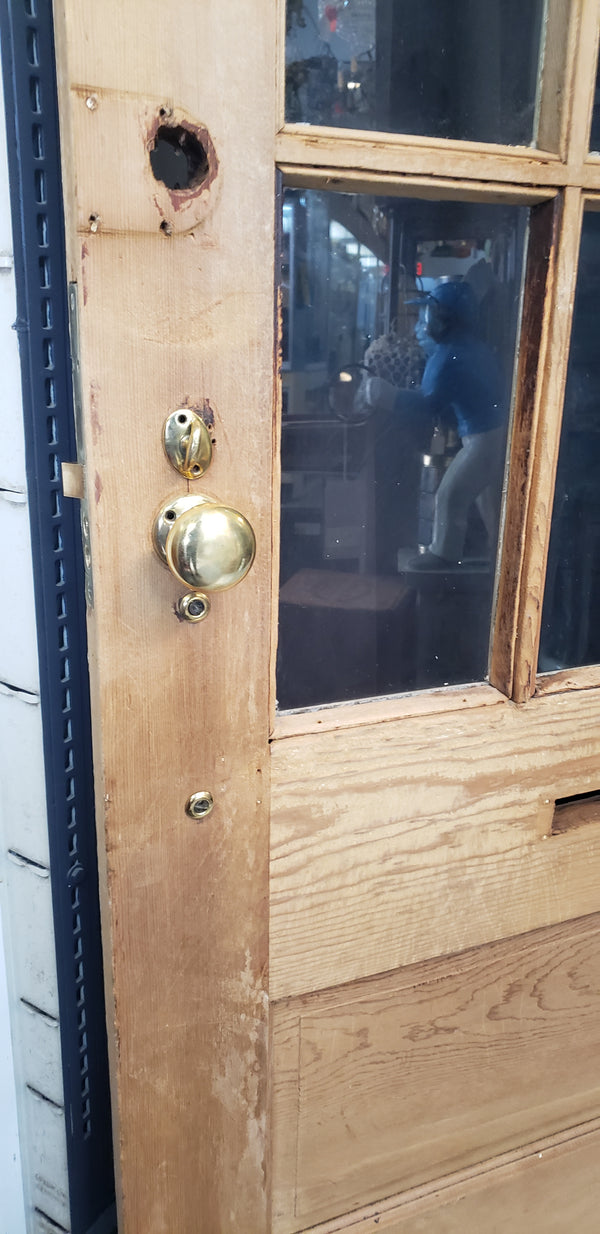 Restored 9 Pane  Exterior Door with Hardware 35 5/8" x 79 1/2" T GA9878