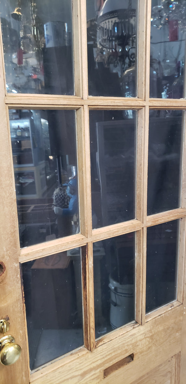 Restored 9 Pane  Exterior Door with Hardware 35 5/8" x 79 1/2" T GA9878