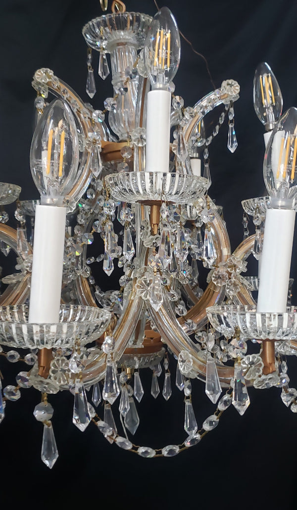 15 Light Chandelier with Faceted Crystal Prisms 29" x 33" GS00003