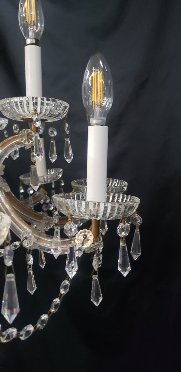 15 Light Chandelier with Faceted Crystal Prisms 29" x 33" GS00003