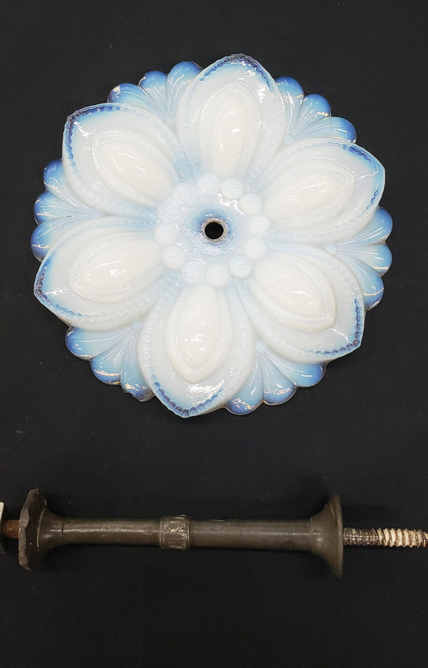 19th Century Boston & Sandwich Opalescent Glass Flower Drapery Tieback GS00018