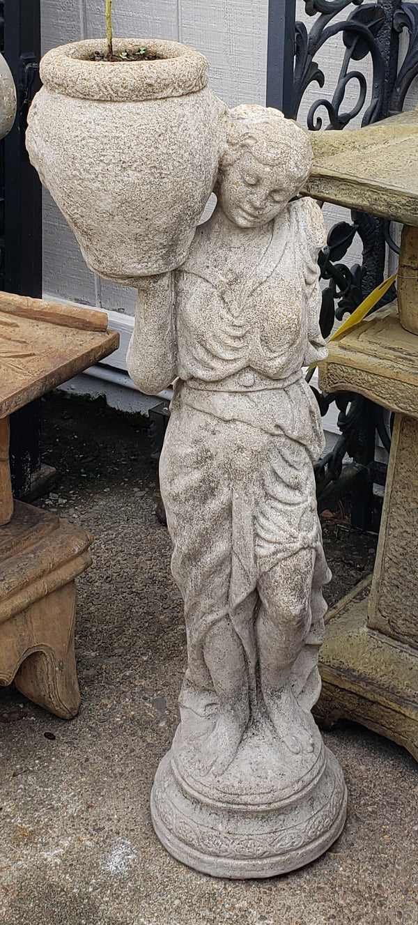 Greek Garden Statue with Top Planter  36" Tall GS00019