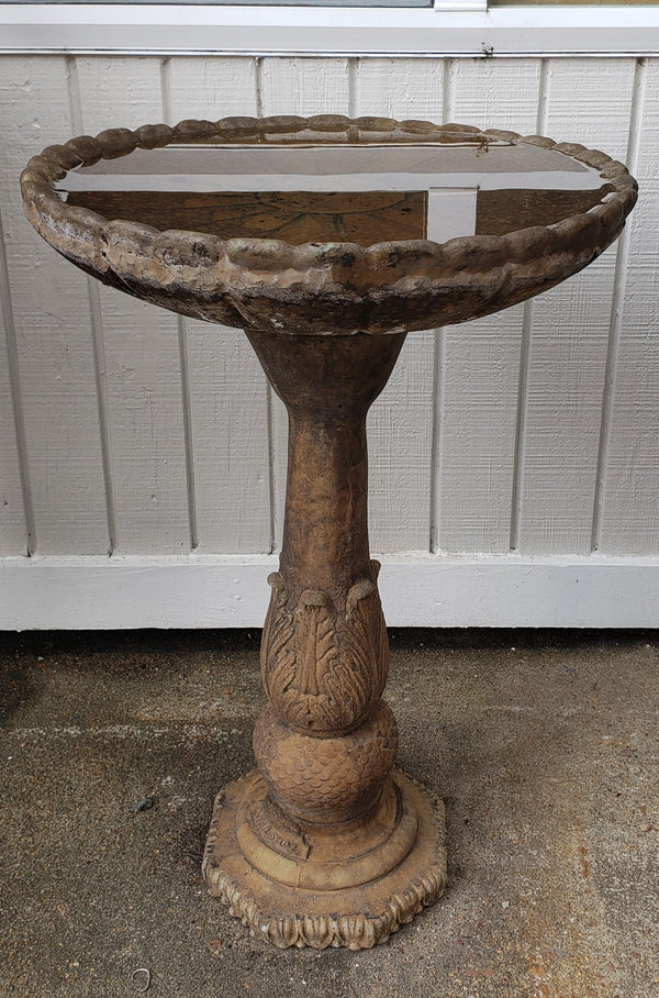 Ornate Bird Bath with Scalloped Basin & Octagon Base 28" x 18 1/2"  GS00020