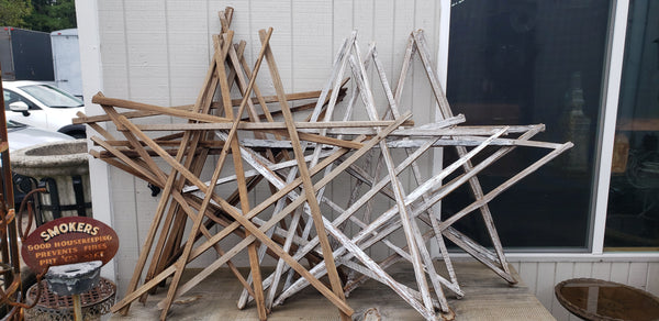 4 Foot Tall Repurposed Star Shaped Authentic NC Tobacco Drying Sticks GS00023