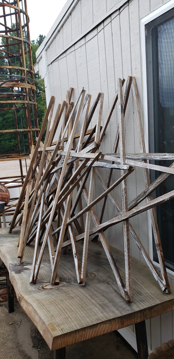 4 Foot Tall Repurposed Star Shaped Authentic NC Tobacco Drying Sticks GS00023