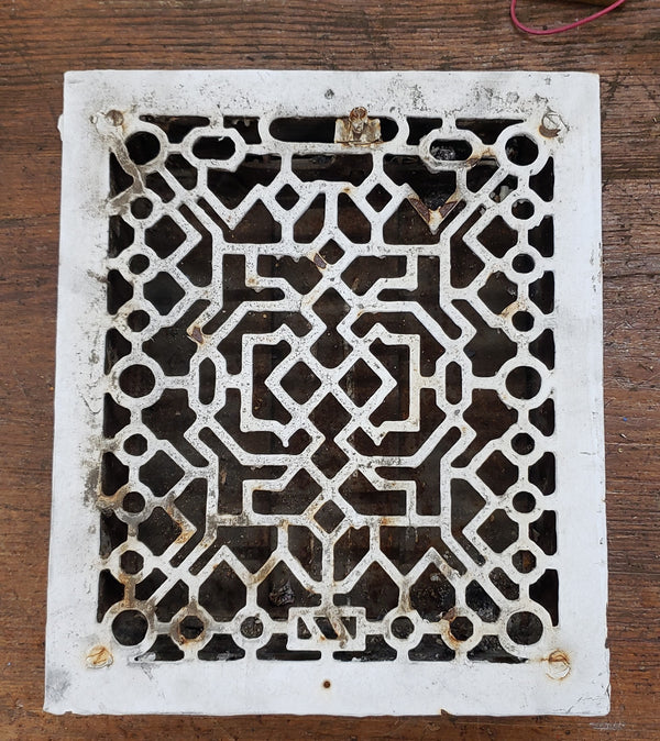 Cast Iron Geometric Floor Register Salvaged from Washington D. C. Church GS00032