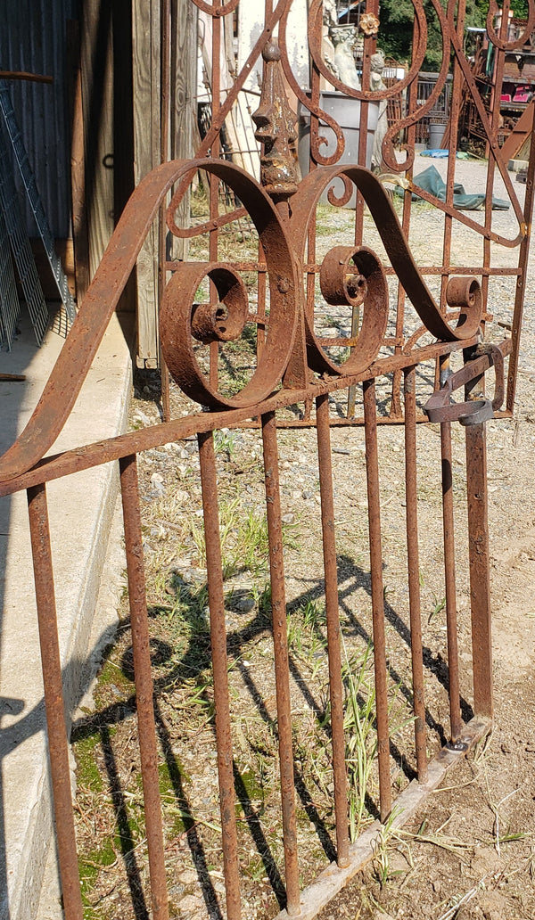 Wrought Iron Gate Panel with Scroll Top & Side Latch 34 1/2" W x 34" T GS00050