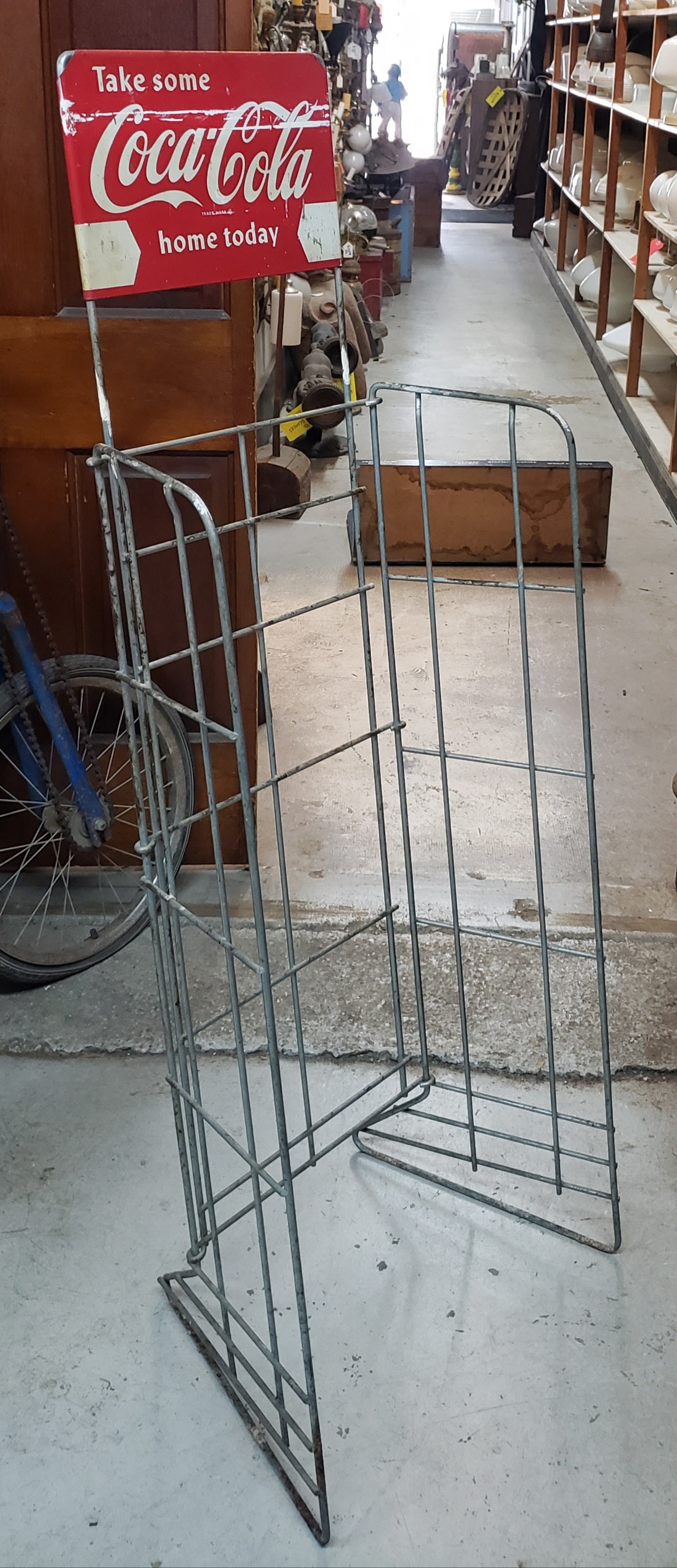 Vintage Coca Cola Metal Merchandising Rack 52 3/4