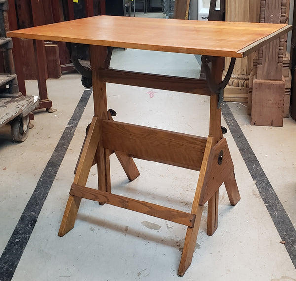 Early 1900's Solid Pine Drafting Table 36" x 24" x 32" GS00086