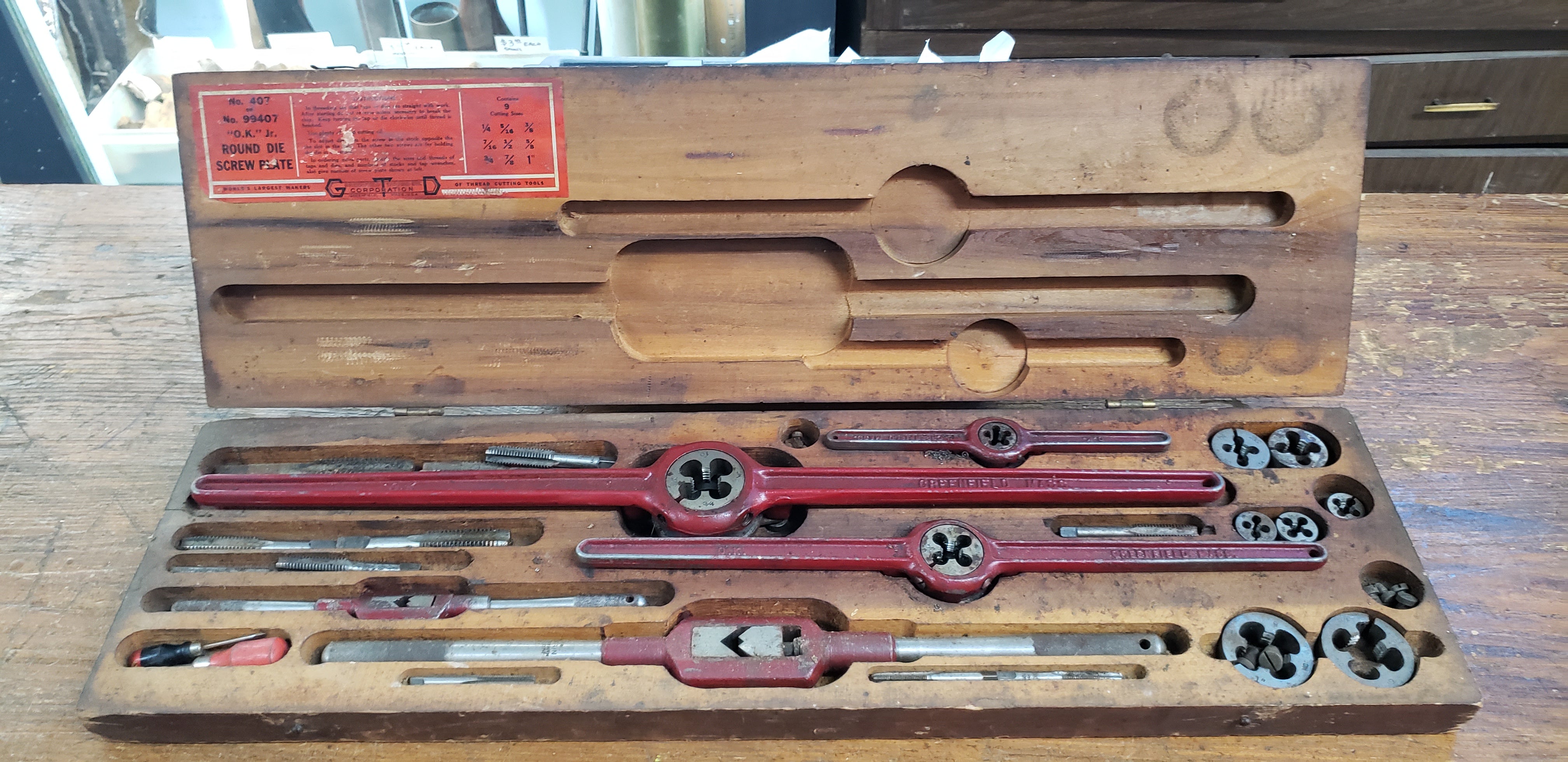 Greenfield Industries Tap & Die Screw Plate Set #407 / #99407 in