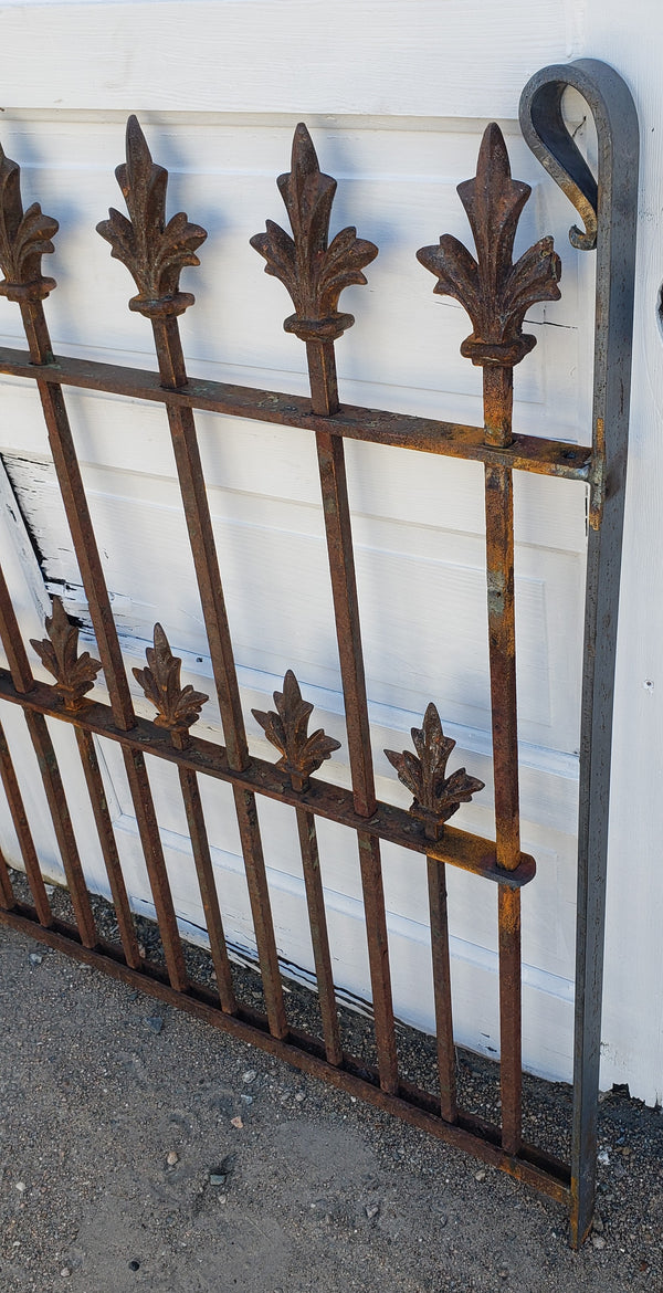 Ornate Wrought Iron Gate w/ Fleur de lis Finials 36 5/8" W x 43 3/4" T GS00108