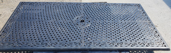 Large Cast Aluminum Basket Weave Design Table Top with Umbrella Hole GS00113