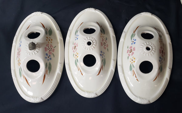 5 Piece Porcelain Sconce Set Includes 4 Bases and 1 Restored GS00183