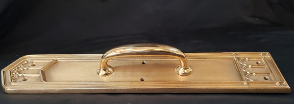 Solid Red Brass Art Deco Door Pull 17 1/2" x 3 5/8" GS00189