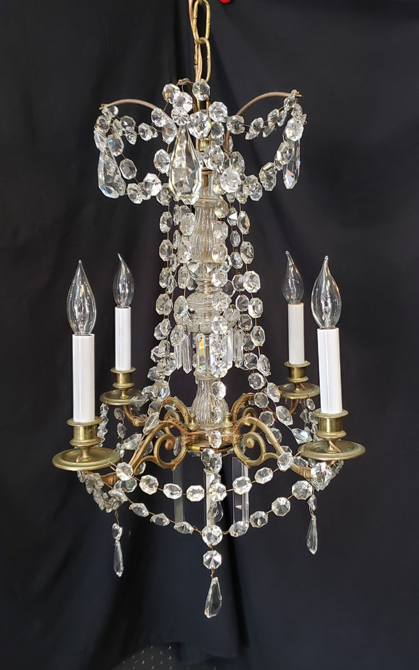 Stunning 4 Light Ornate Faceted Crystal Chandelier 29" x 17"  GS00204