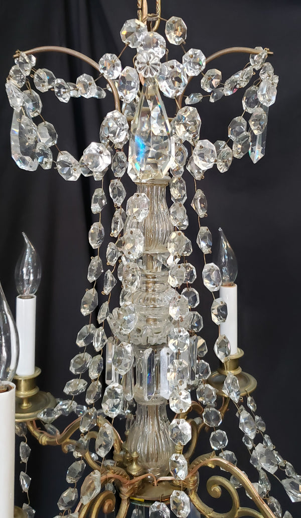 Stunning 4 Light Ornate Faceted Crystal Chandelier 29" x 17"  GS00204