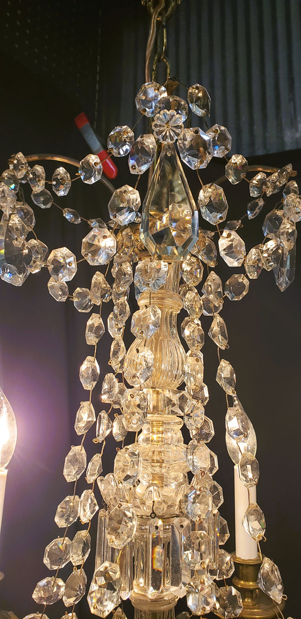 Stunning 4 Light Ornate Faceted Crystal Chandelier 29" x 17"  GS00204