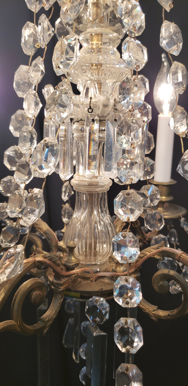 Stunning 4 Light Ornate Faceted Crystal Chandelier 29" x 17"  GS00204