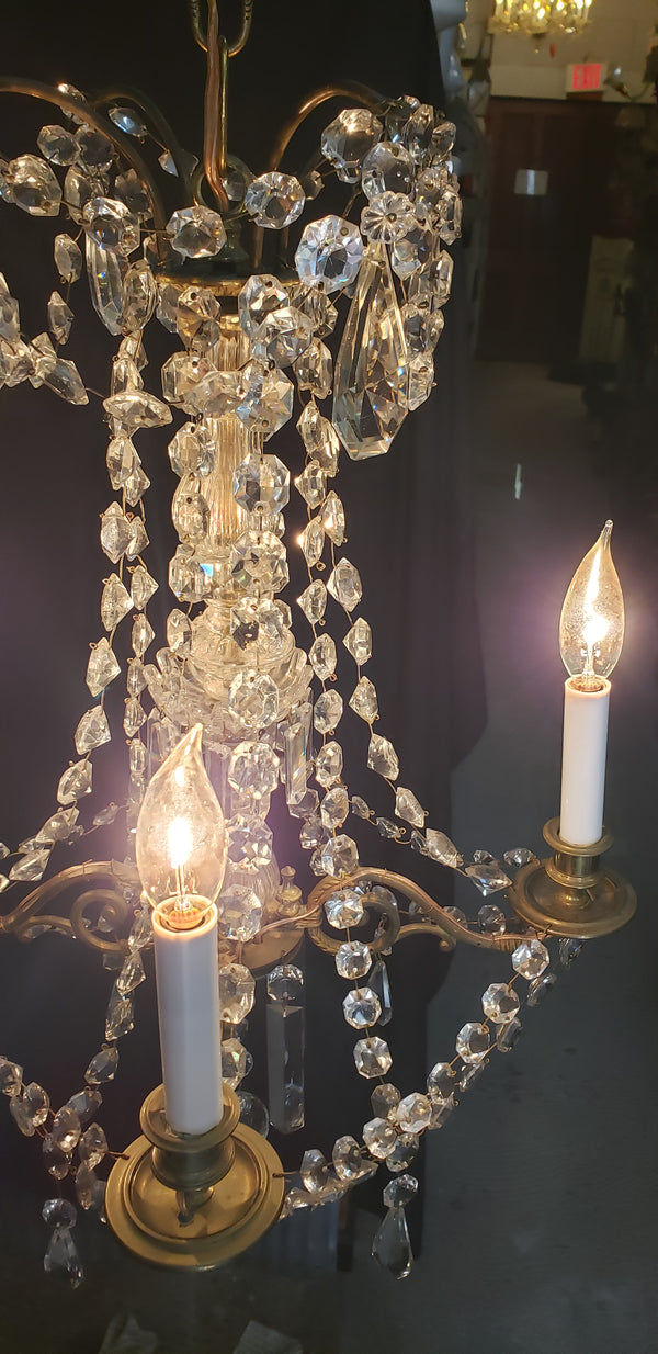 Stunning 4 Light Ornate Faceted Crystal Chandelier 29" x 17"  GS00204