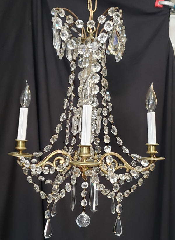 Stunning 4 Light Ornate Faceted Crystal Chandelier 29" x 17"  GS00204