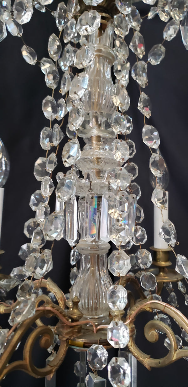 Stunning 4 Light Ornate Faceted Crystal Chandelier 29" x 17"  GS00204