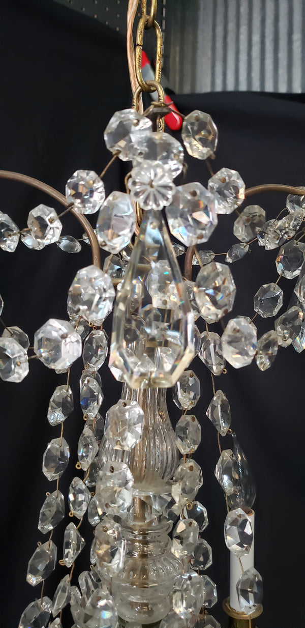 Stunning 4 Light Ornate Faceted Crystal Chandelier 29" x 17"  GS00204