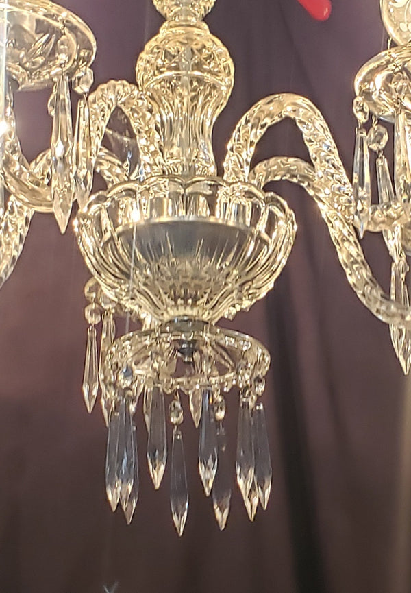 5 Light Ornate Crystal Chandelier with Fluted Shades 23" x 23"  GS00213