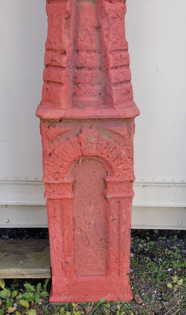 Late 1800's Art Deco Cast Iron 9' 6" Column Salvaged from Philadelphia GS00245