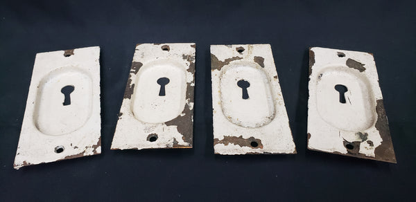 Set of 4 Brass Pocket Door Escutcheon Plates 4 1/2" x 2" GS00253