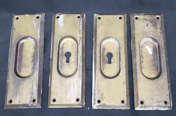 Set of 4 Pocket Door Escutcheon Plates 7" x 2 1/2" GS00254