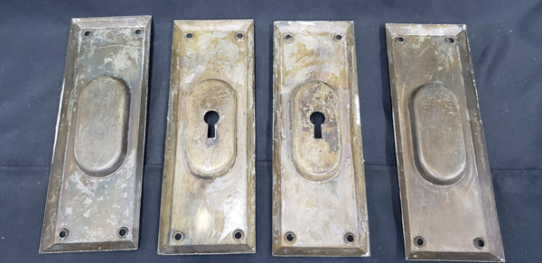 Set of 4 Pocket Door Escutcheon Plates 7" x 2 1/2" GS00254