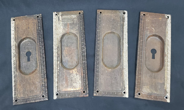 Set of 4 Egg & Dart Pocket Door Escutcheon Plates 7" x 2 1/2" GS00258