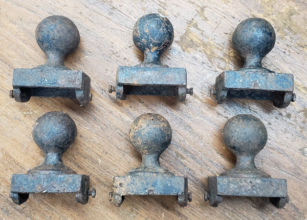 Set of 6 Cast Iron Post Finials 4 3/4" Tall 4 1/4" Wide & 2 7/8" Deep GS00280