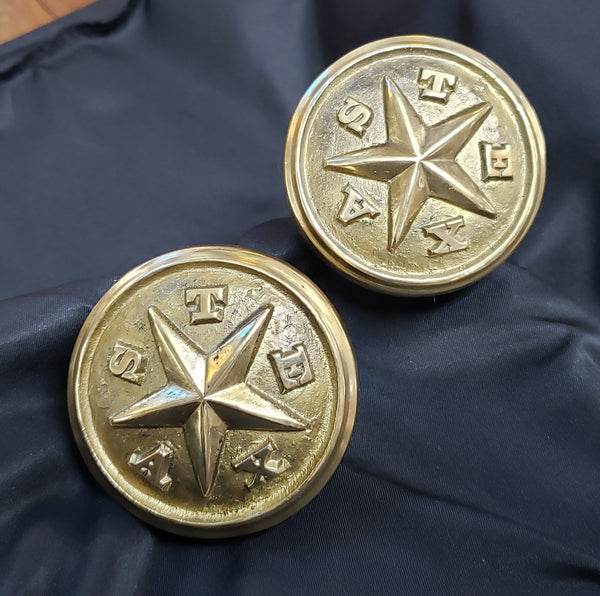 Set of Hand Crafted Cast Brass Star of Texas Door Knob Set GS00283