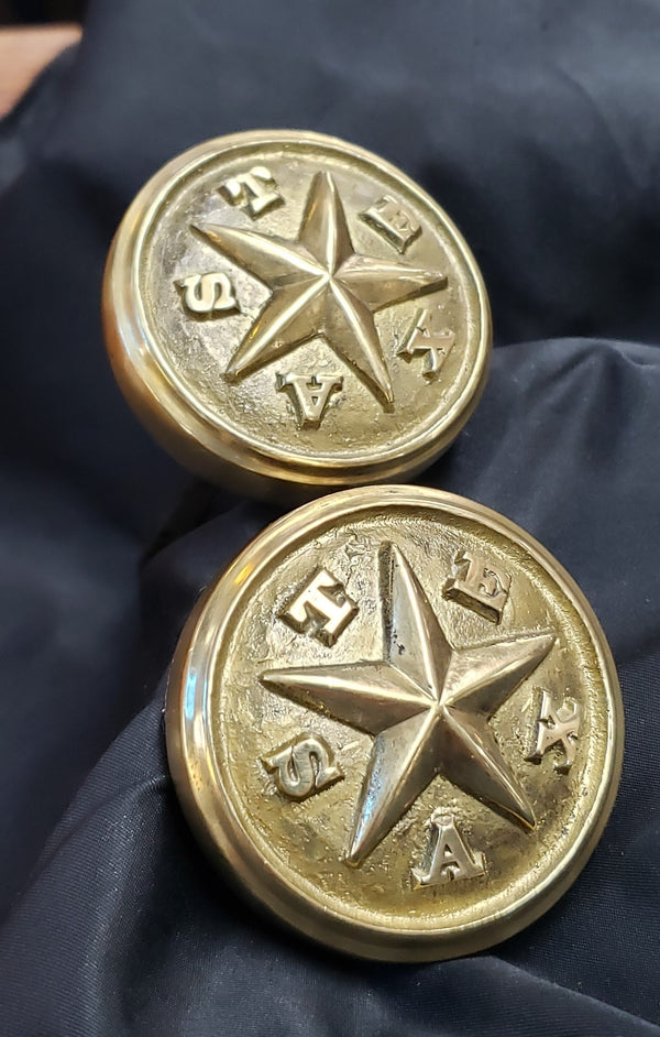 Set of Hand Crafted Cast Brass Star of Texas Door Knob Set GS00283