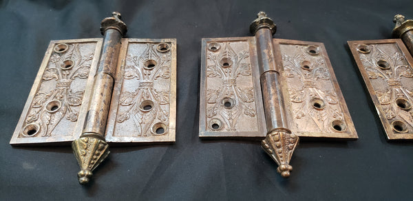 Set of 3 Bronze Victorian Russell & Erwin 4" x 4" Hinges GS00291