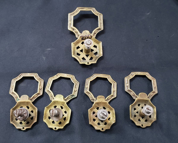 7 Piece Brass Hexagon Filigree Furniture Hardware Pulls & Knobs GS00299