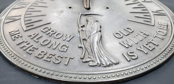 Vintage Bronze Sun Dial "Grow Old Along with Me-the Best is Yet to Be" GS00309